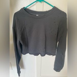 Alo Fierce crop sweatshirt dark grey xs